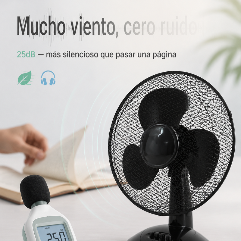 Mini ventilador portátil de 12 pulgadas DC para uso doméstico y de oficina