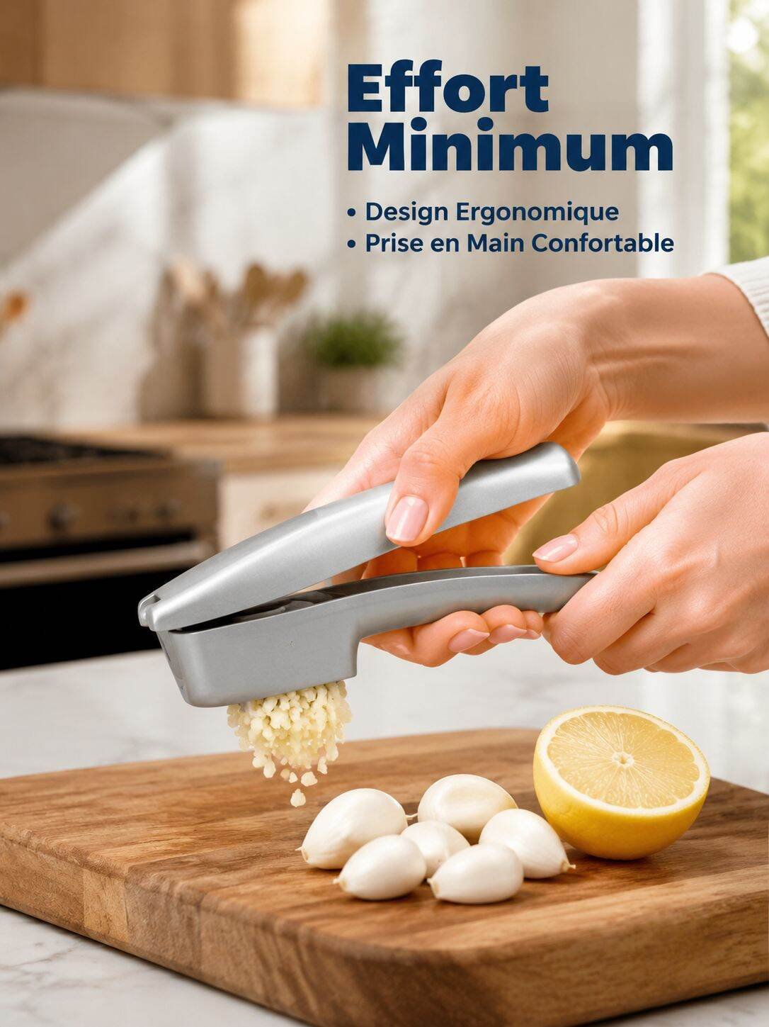 Outil de coupe et de pressage d'ail en alliage d'aluminium pour cuisine