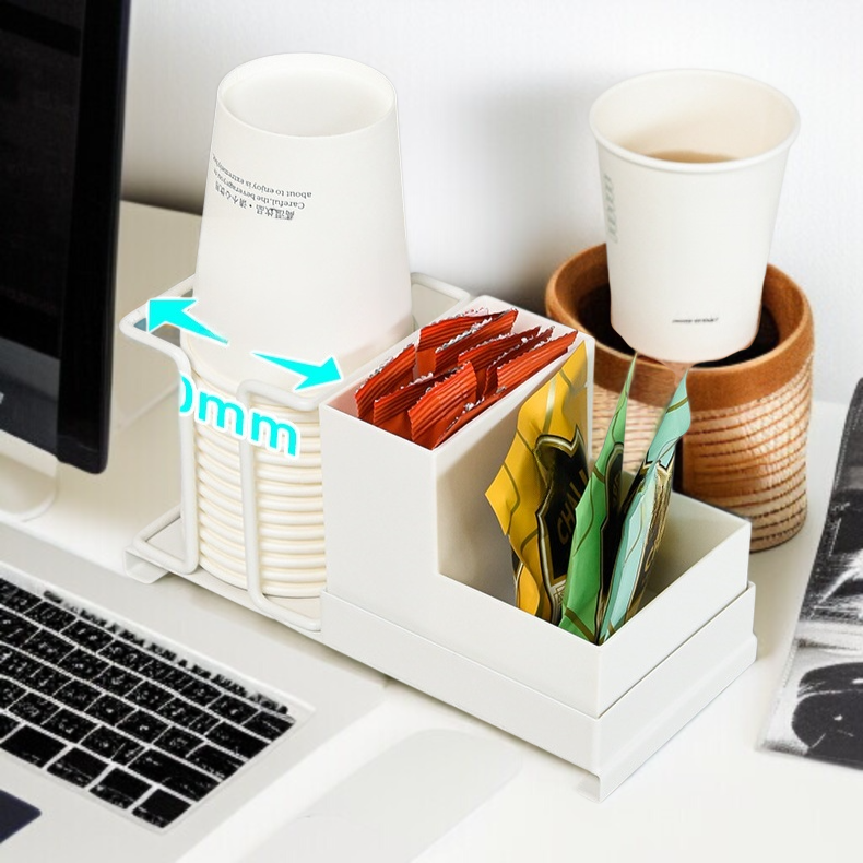 Home Bar Tischplatte Organizer Einwegbecher Fach Tee Box Kaffee Zucker Bar Teebeutel Organizer