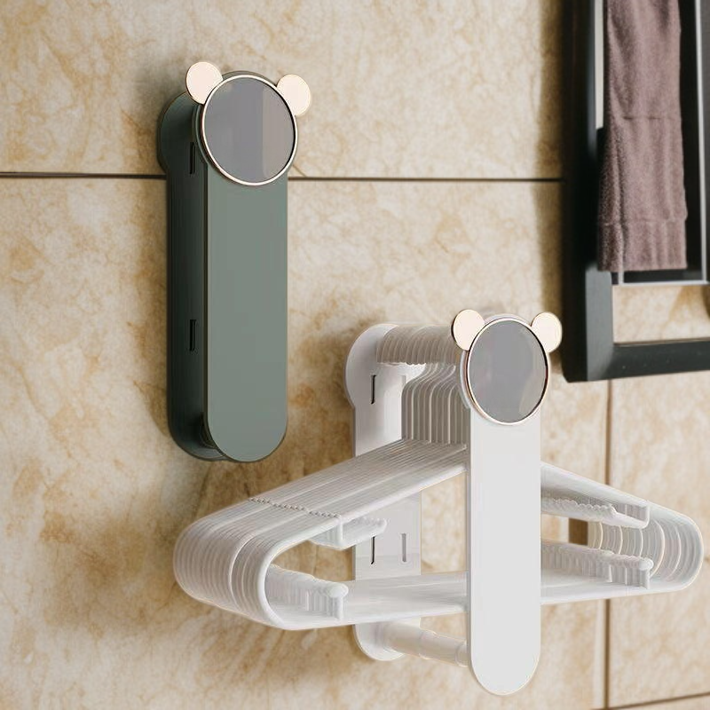 Punch-Free Retractable Clothes Hanger, Wall-Mounted Storage for Home Balcony