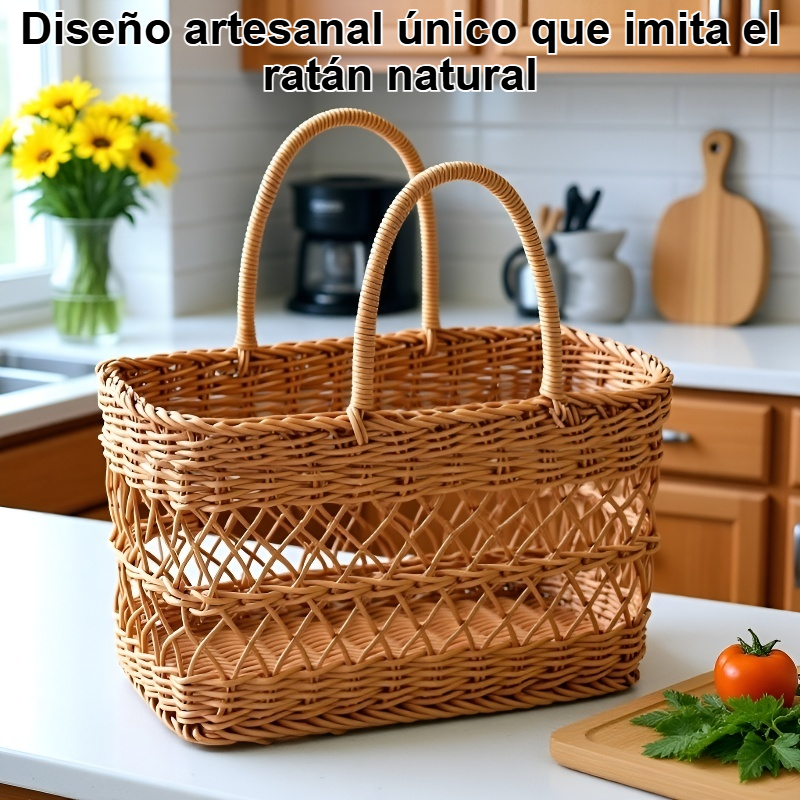 Cesta de la compra tejida a mano de imitación de ratán