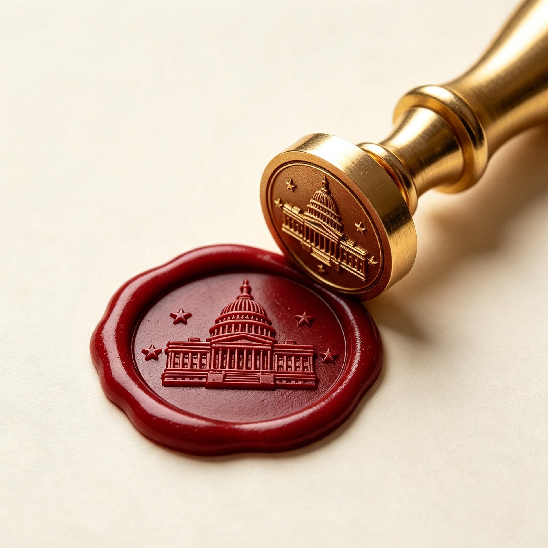 Capitol Brass Wax Seal with detailed Capitol building design