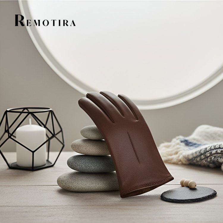 빈티지 브라운 가죽 장갑