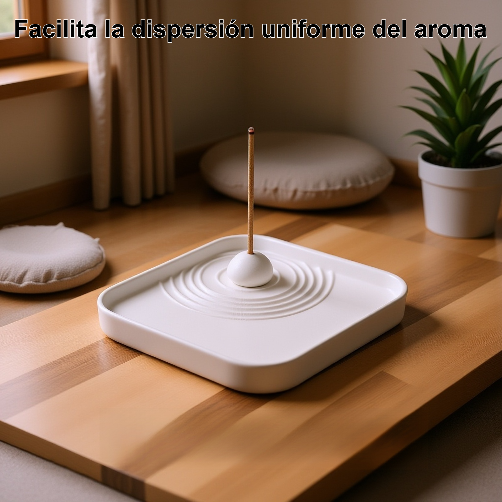 Porta incienso de yeso con diseño de ondas de gotas de agua