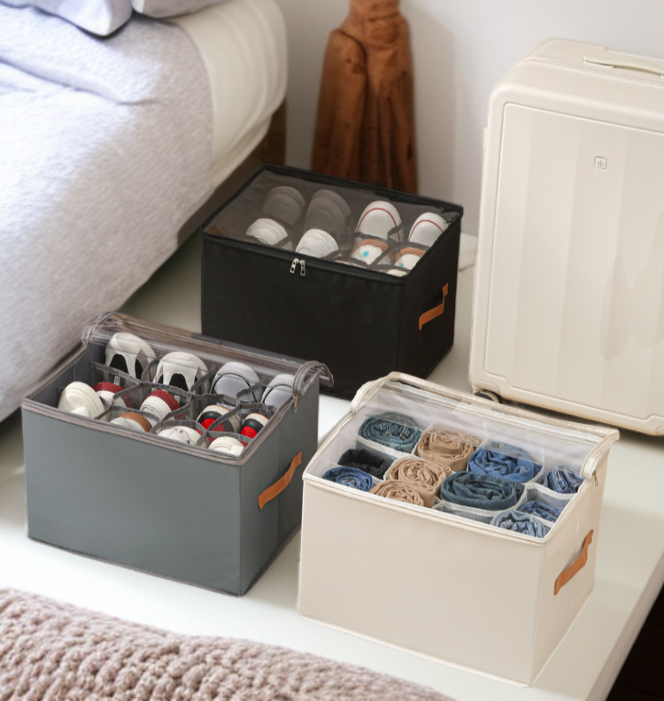 뚜껑 달린 비주얼 신발 케이스 전체 외관