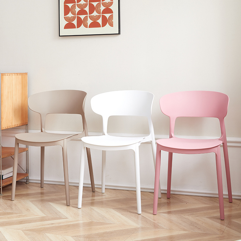 Plastic chair, thickened backrest chair for home use
