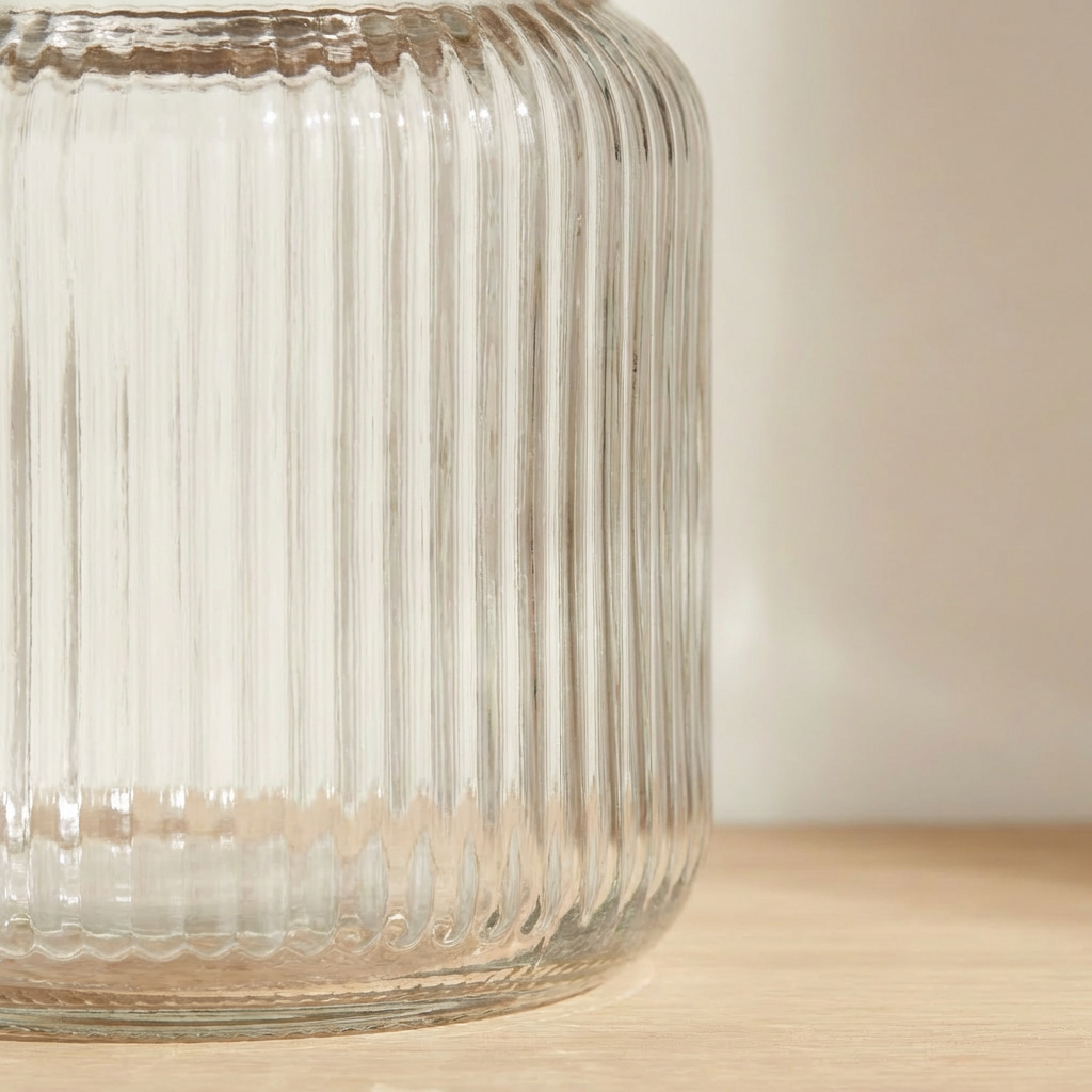Clear glass jars with airtight lids for food preservation