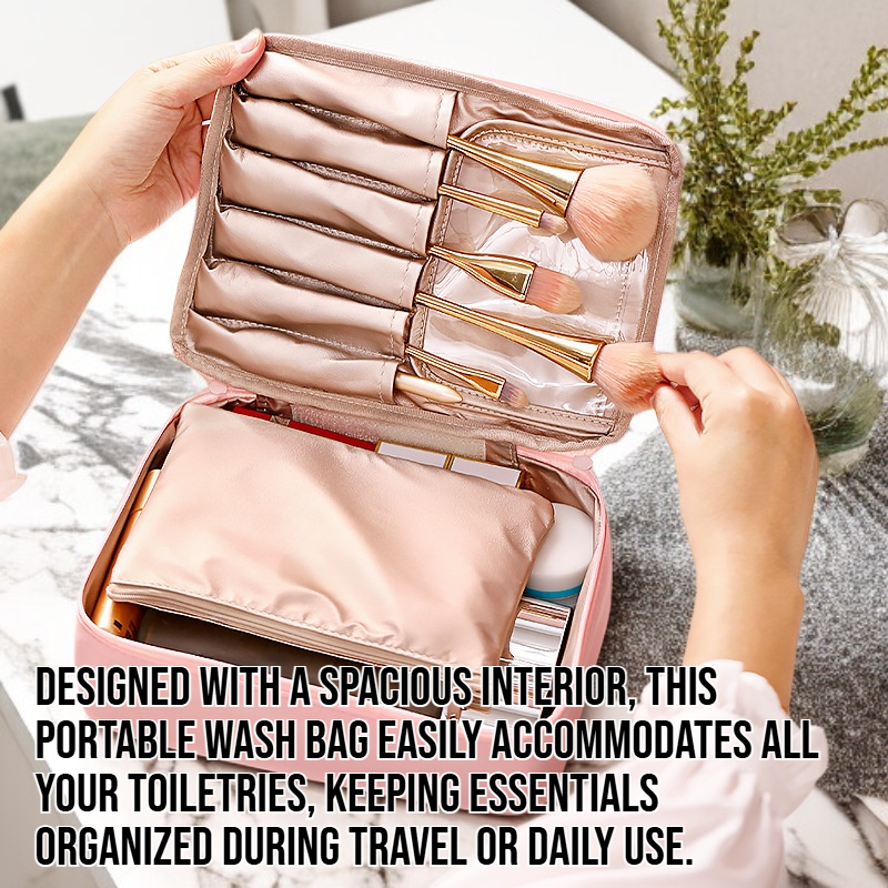 Portable large capacity waterproof wash bag with handle