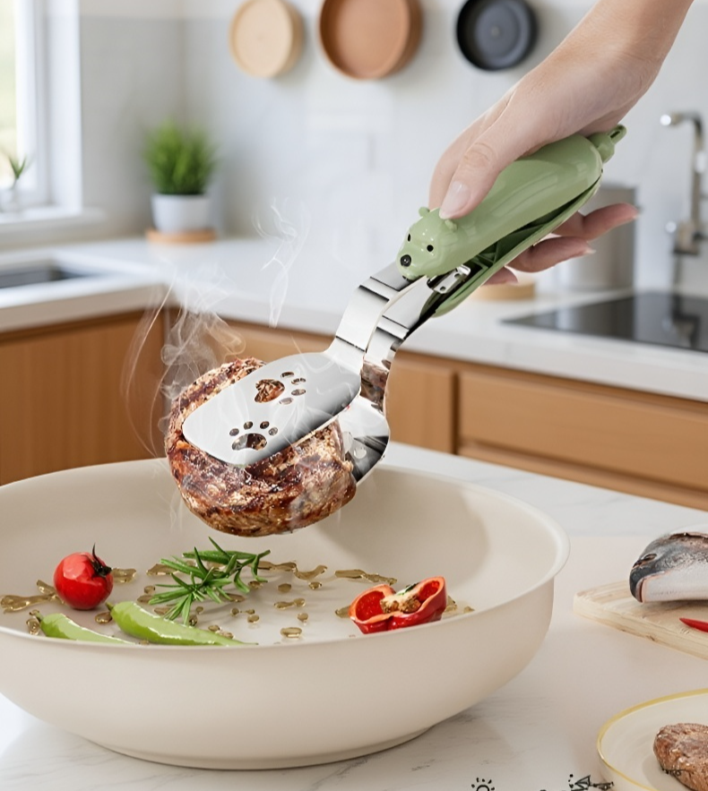 미끄럼방지 처리된 곰돌이 롱 집게 상세 이미지