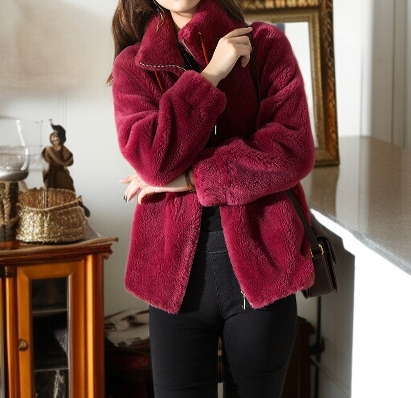 女士保暖開衫袖口細節