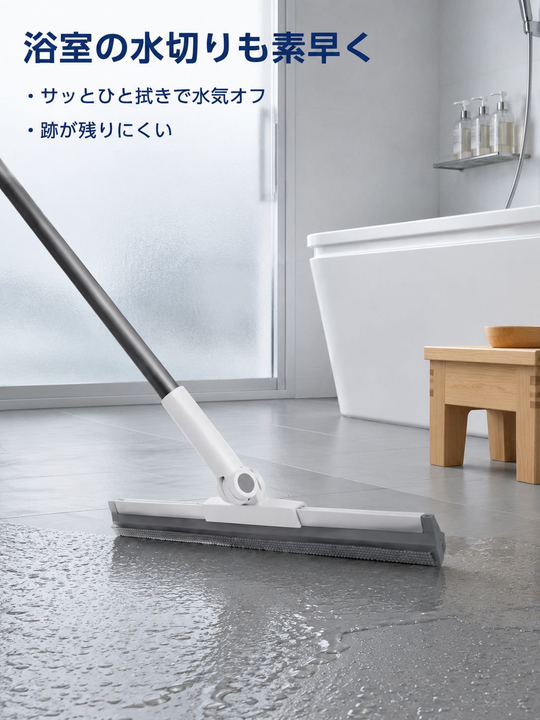 伸縮自在のシリコン製マジックほうき（家庭用）、乾湿両用バスルームスクイージー、トイレ床掃除ツール