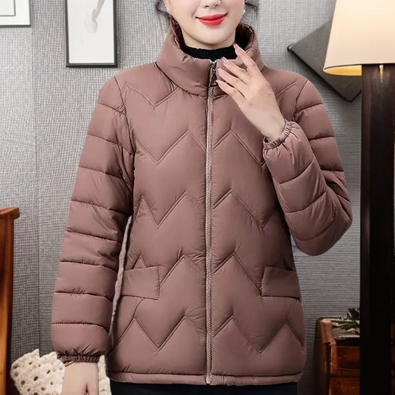 シニア女性用綿ジャケット ファッションショートアウター