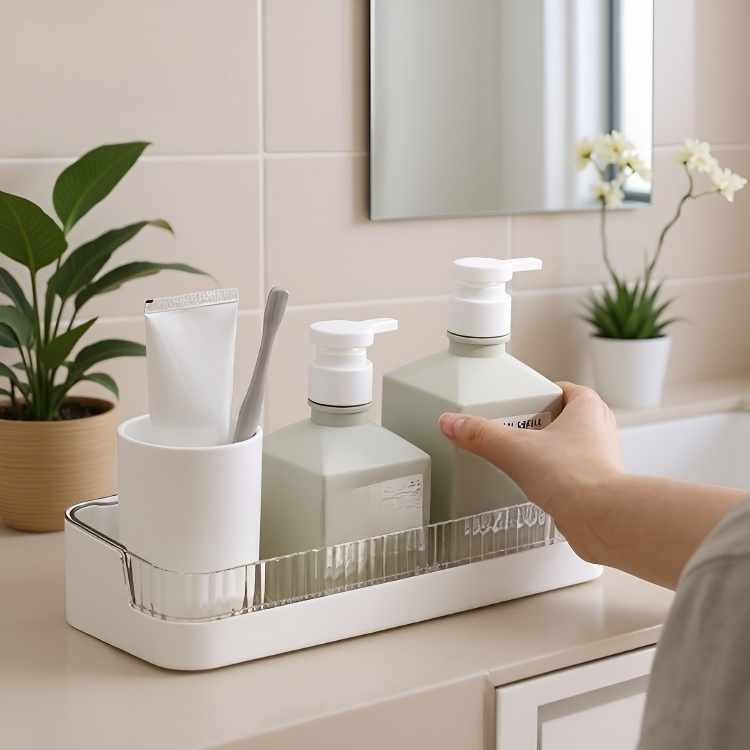 Étagère de rangement murale sans perçage pour lavabo, support de rangement pour salle de bain