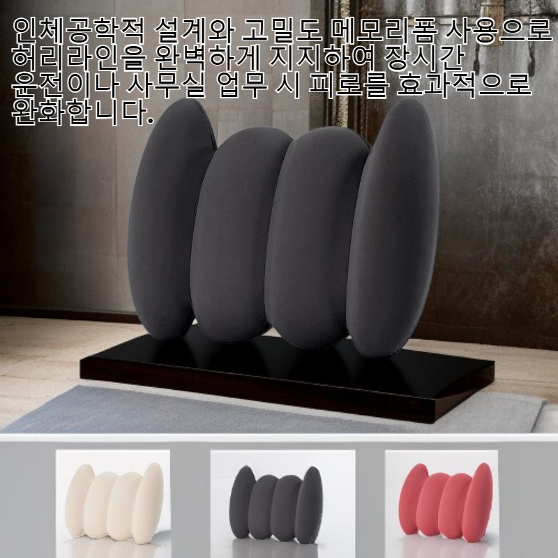 허리 지지 메모리폼 쿠션 차량 및 사무실용 허리 보호