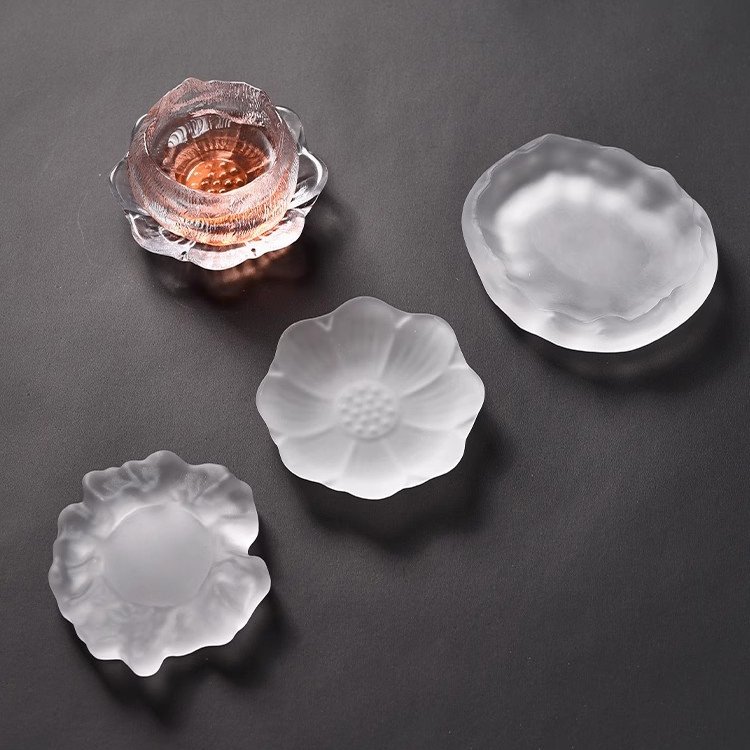 耐熱ガラス製マットティーカップコースター