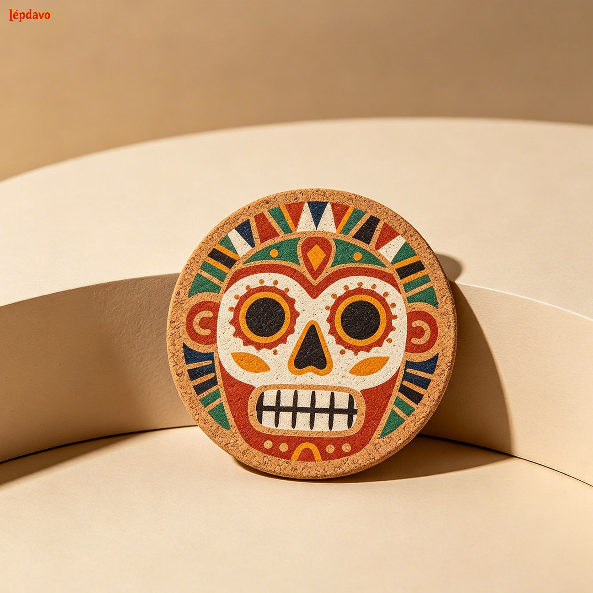 Posavasos aislantes de diseño en mesa moderna