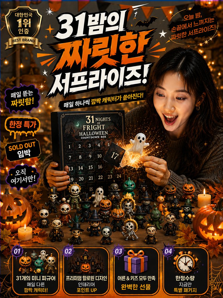 31밤 할로윈 카운트다운 캘린더 블라인드 박스