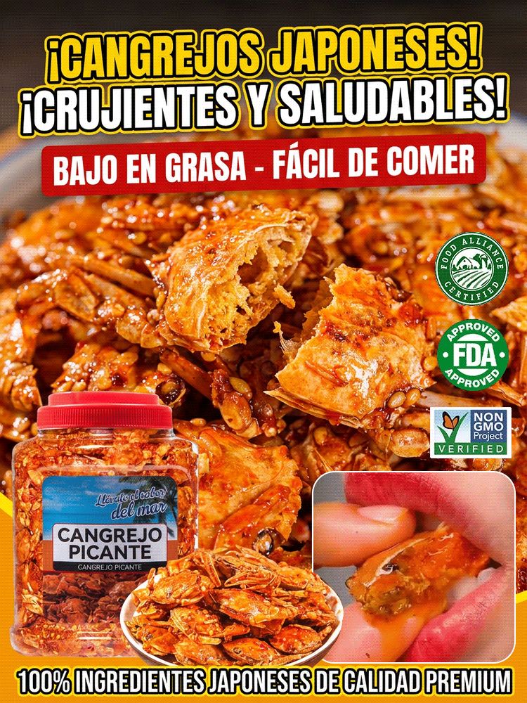 Snack de cangrejo pequeño japonés bajo en grasa, dulce y salado, devolución incluso abierto