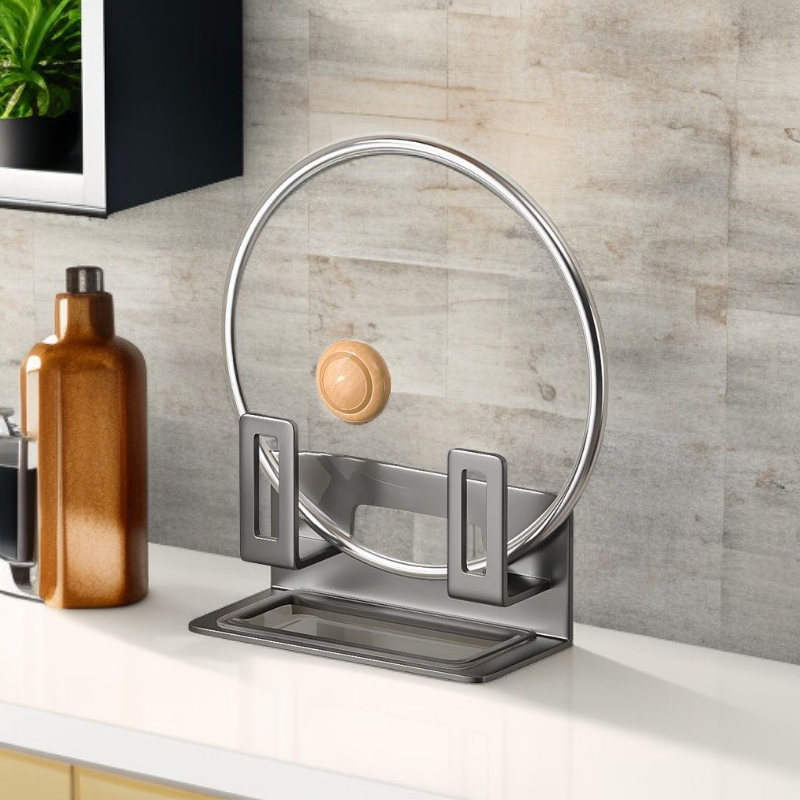 Wall-mounted pot lid rack
