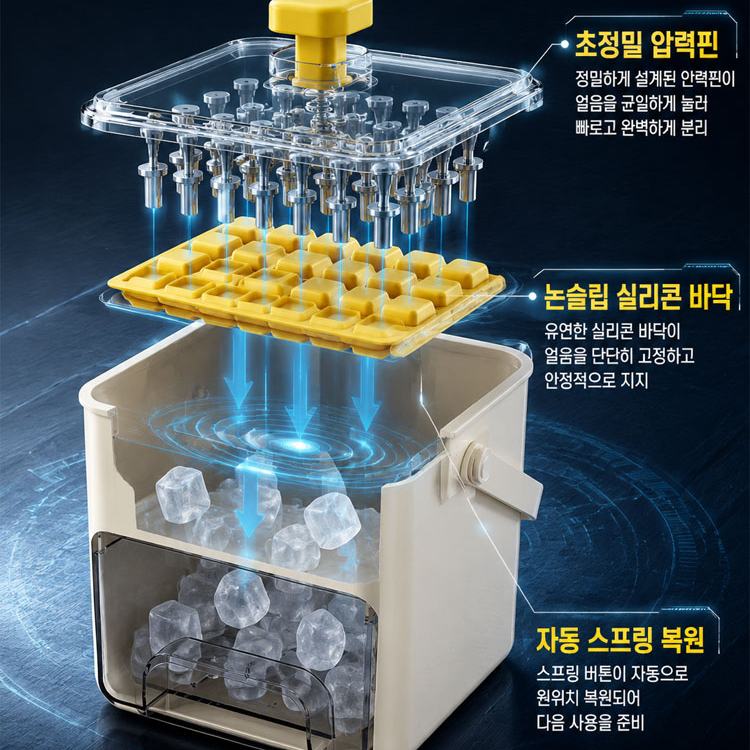 대용량 원터치 누름 얼음틀