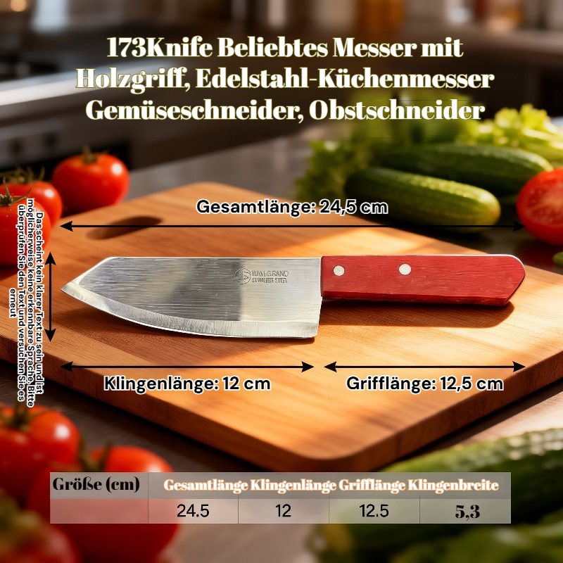 Küchen-Edelstahl Schneidemesser, zum Schneiden und Schälen von Gemüse und Obst