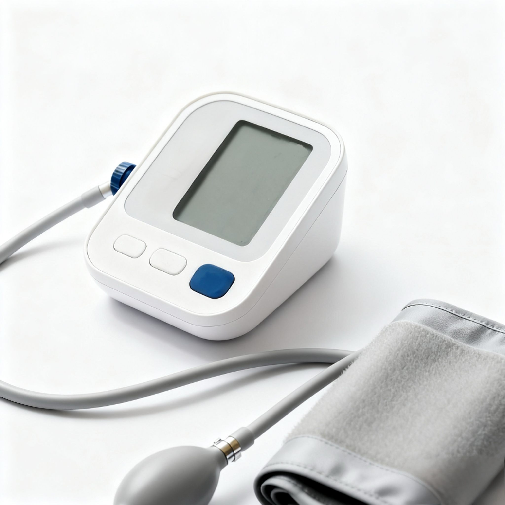 가정용 혈압계 사용 모습