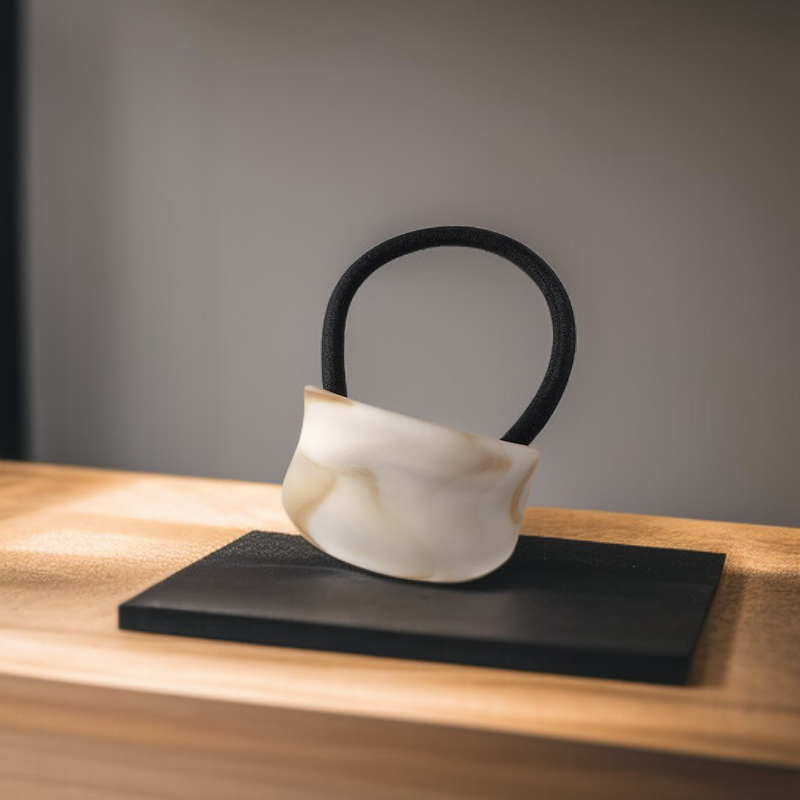 10個髮圈套裝磨砂木紋弧形高彈力頭繩