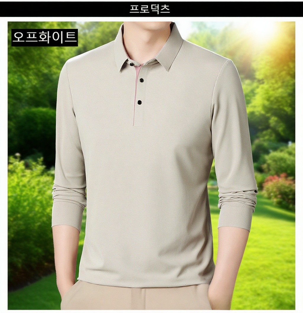 스타일리시 남성 긴팔 티셔츠 디테일