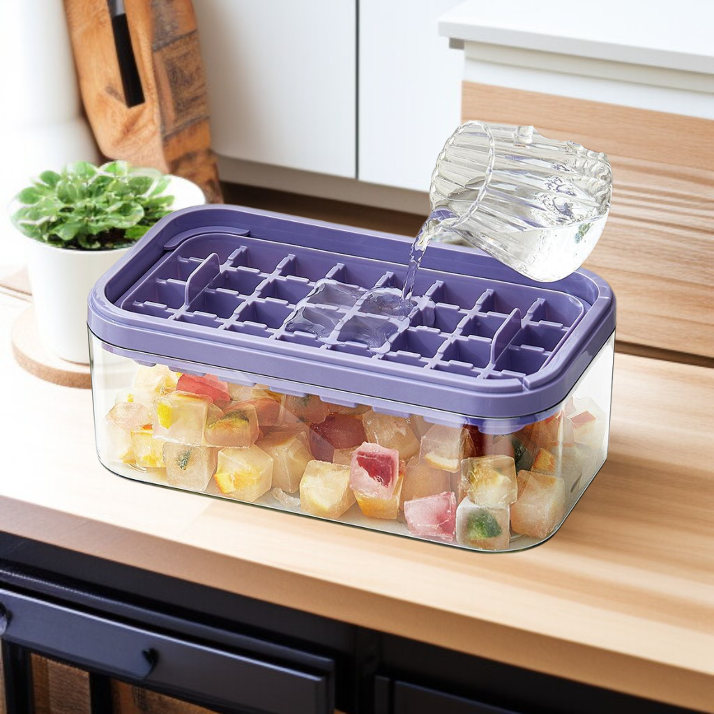 원터치 아이스 트레이 PP 사각 얼음 트레이 및 저장함