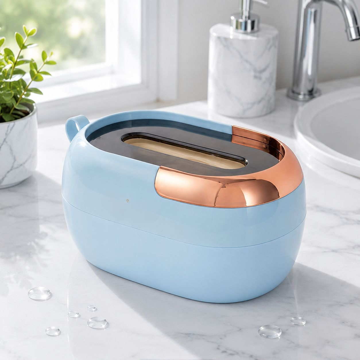 Easy-to-install spring-loaded tissue holder with tissues