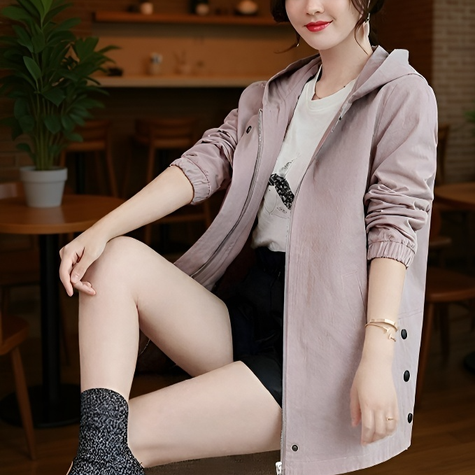 여성 빅사이즈 얇은 트렌치코트 여봄가을코트 트렌치 여빅사이즈 얇은 봄가을코트