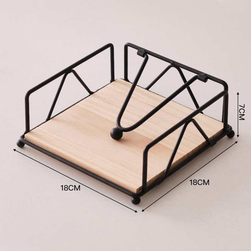 Desktop Square Iron Tissue Holder for Hotel and Cafe