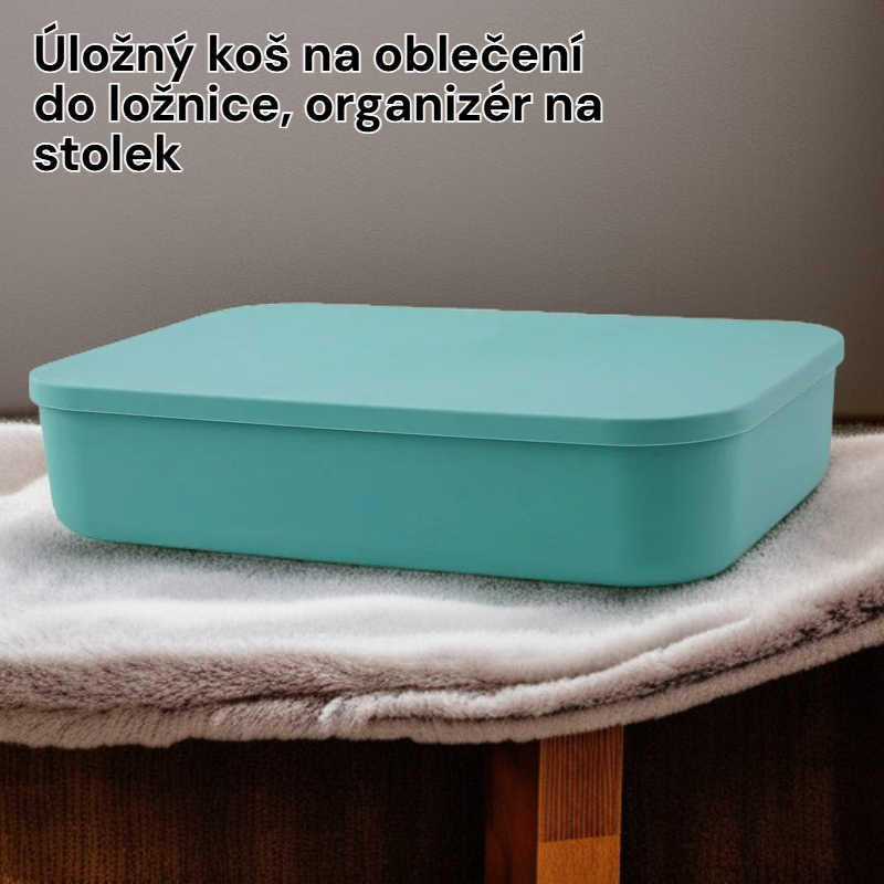 Úložný koš na oblečení do ložnice, organizér na stolek