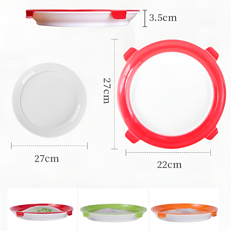다채로운 색상의 원형 보존 식판
