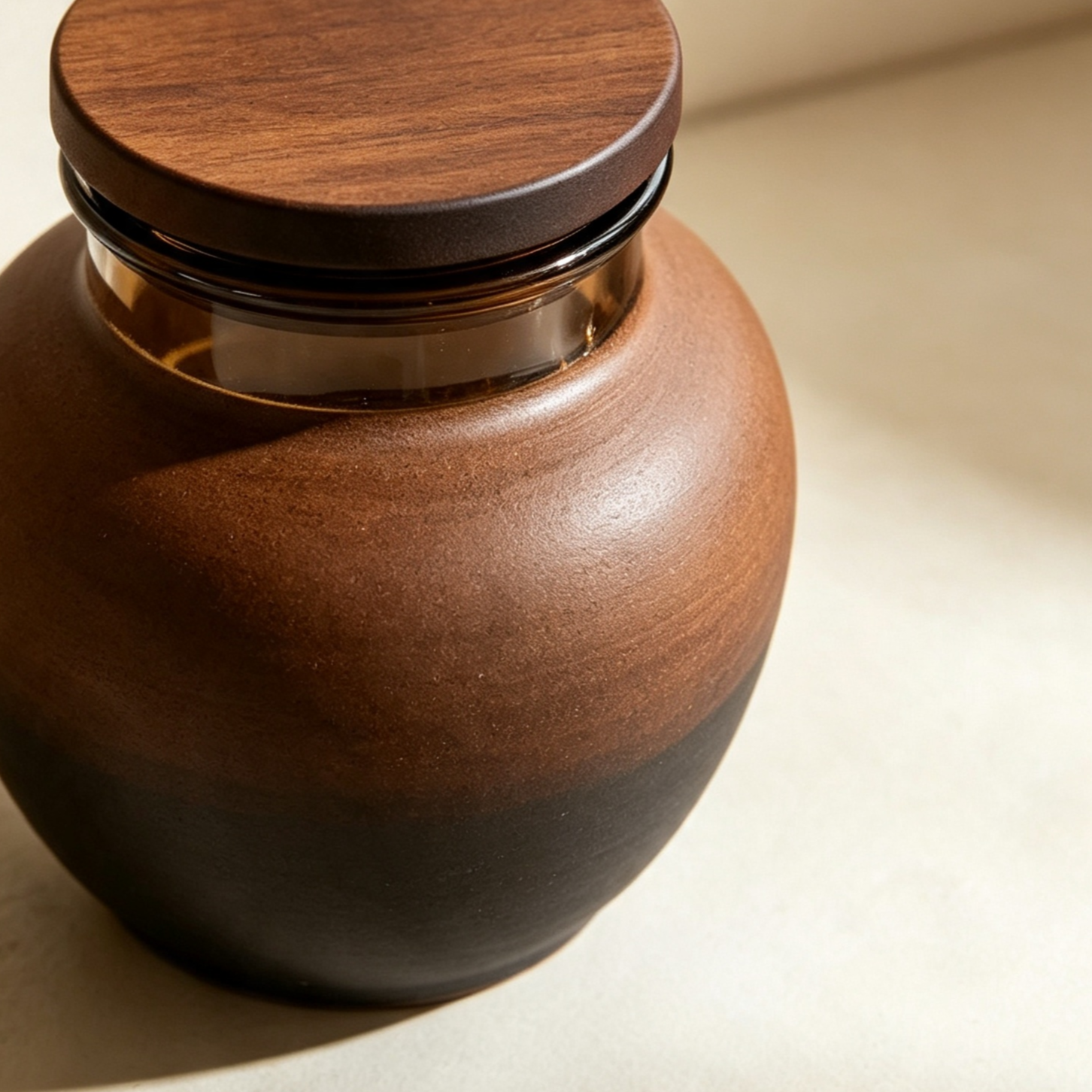 Rustic vintage ceramic tea jars for loose leaf storage