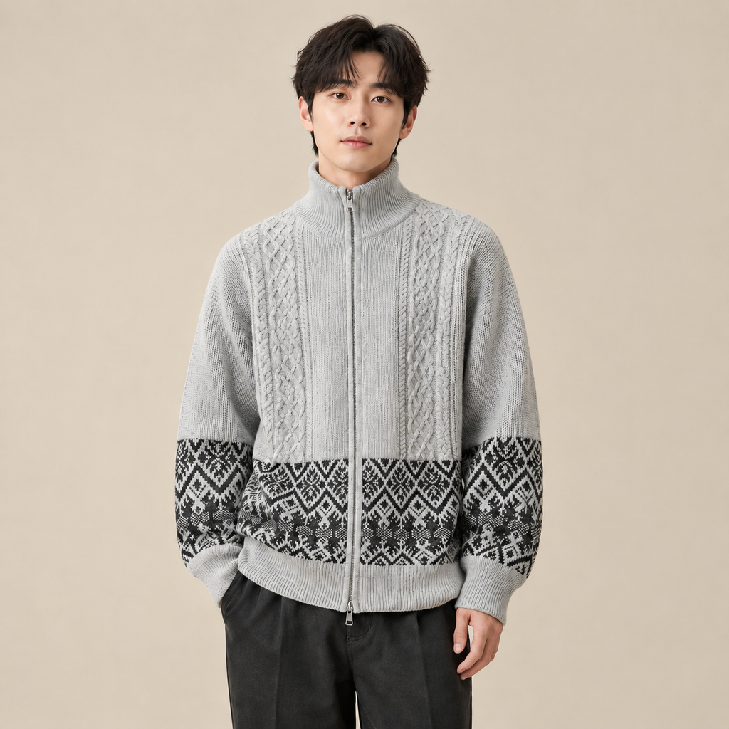 봄·가을·겨울 신규 복고풍 니트 외투 남성 의류