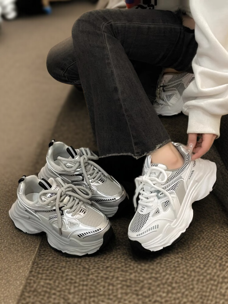 春夏向け通気性抜群の厚底スニーカー女性用