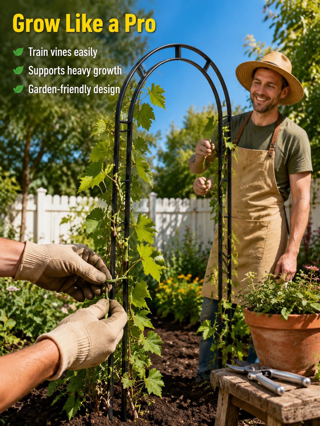 Climbing Support Poles for Roses and Grapes