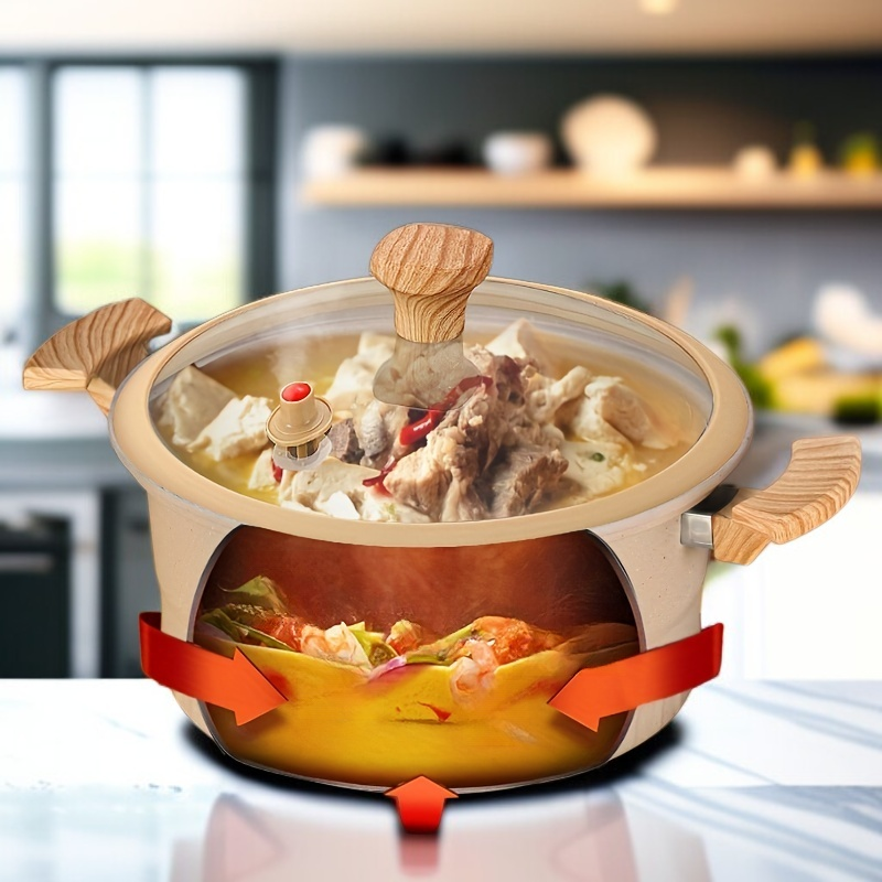 1個の圧力鍋、蓋付き多用途スープ鍋、便利なキッチン調理器具