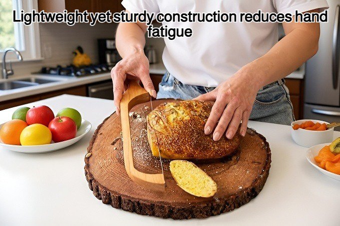 Wooden bread knife with ergonomic handle