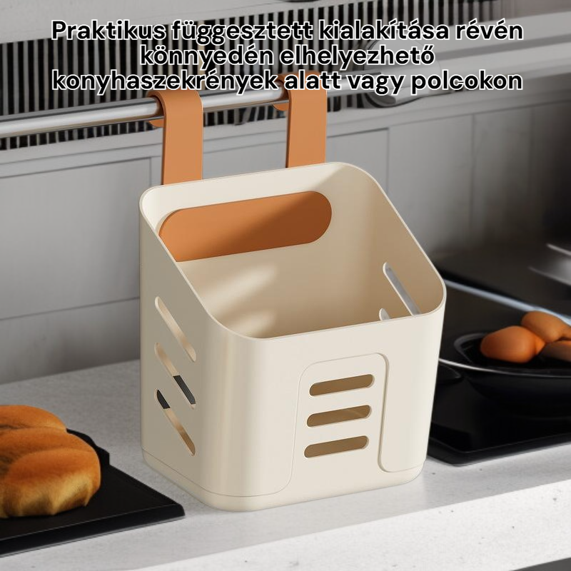 Függesztett műanyag tárolókosár konyhába