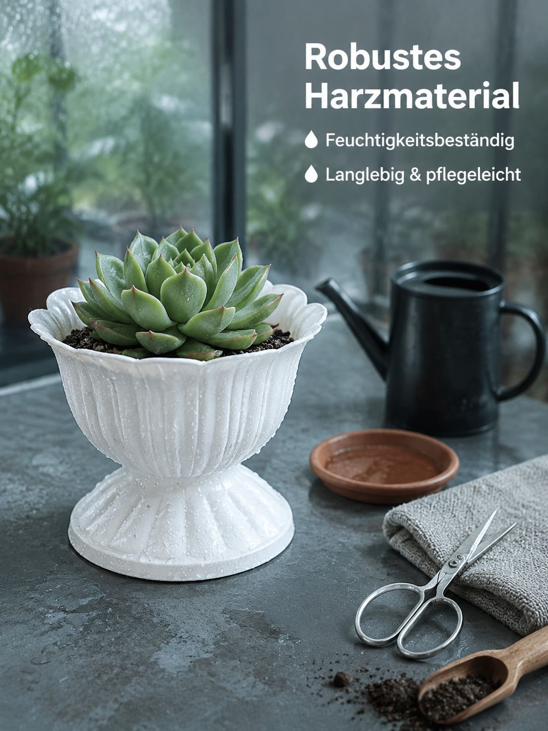 Kreativer grüner Mini-Blumentopf aus Harz für Sukkulenten