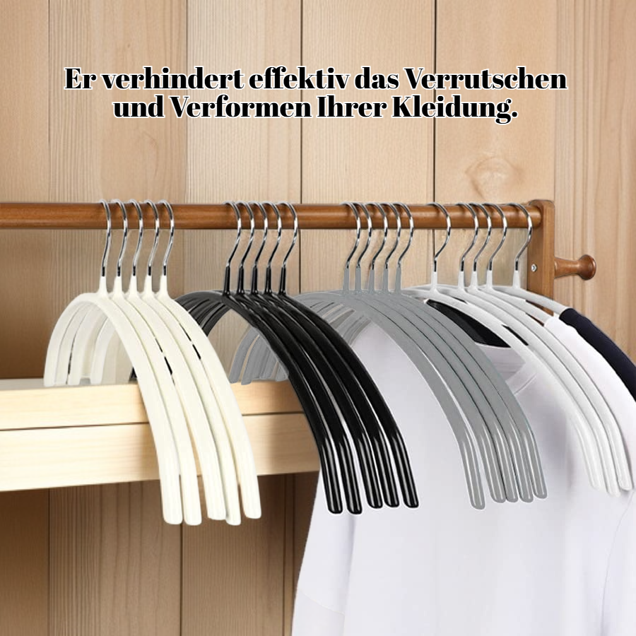 Halbrunder, stangenloser Kleiderbügel mit Schulterschutz