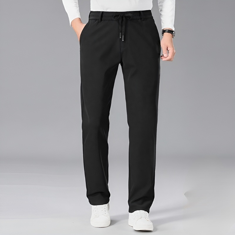 Pantalones deportivos de hombre gruesos y elásticos para otoño e invierno, corte recto y forro polar