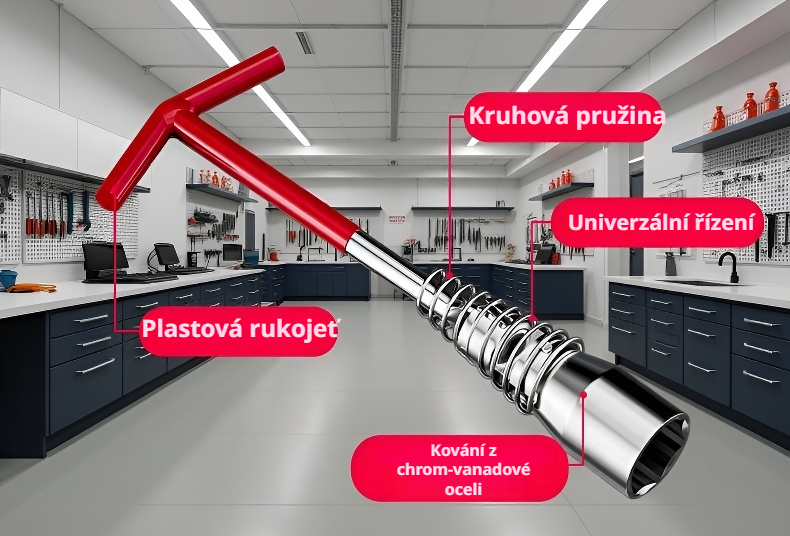 Klíč na kloubové spojky použitý u automobilu