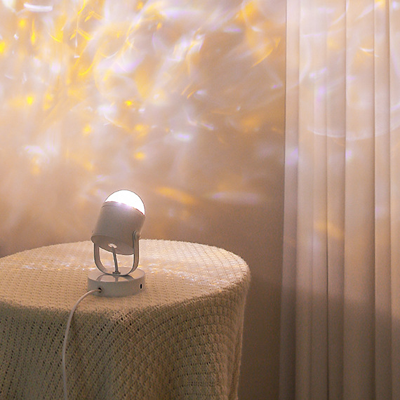 Lámpara de atardecer con onda de agua dinámica