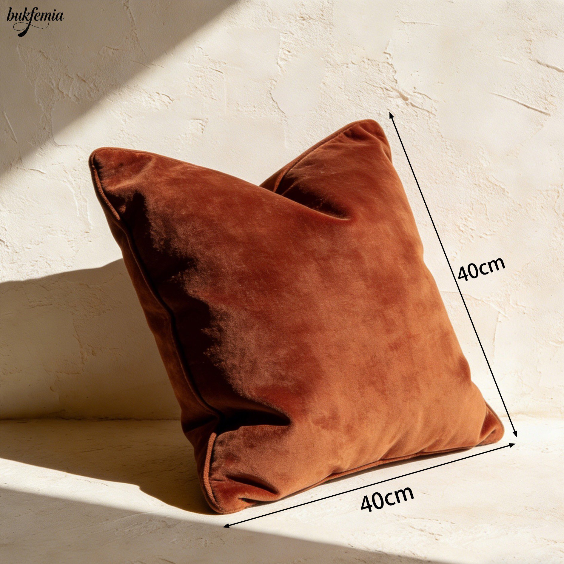 Decorative velvet cushion for stylish interiors