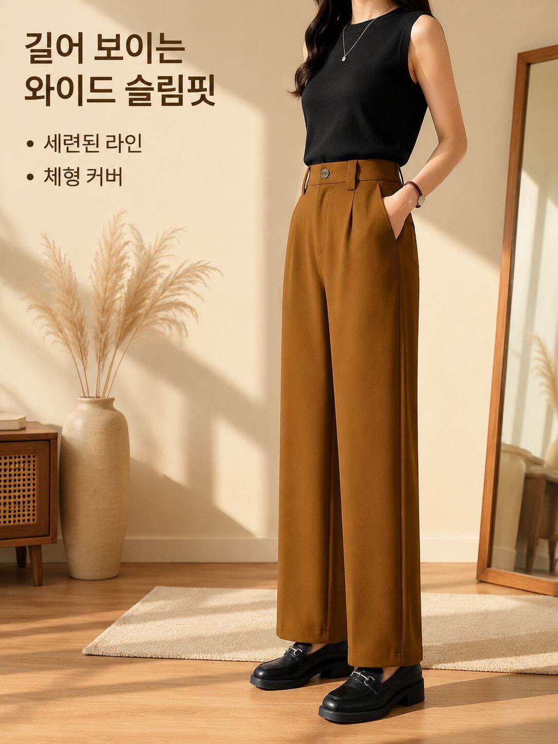 여름 슬랙스 무바지 밴딩 풍선 캐주얼 팬츠녀 무바지 와이드 슬림핏 팬츠