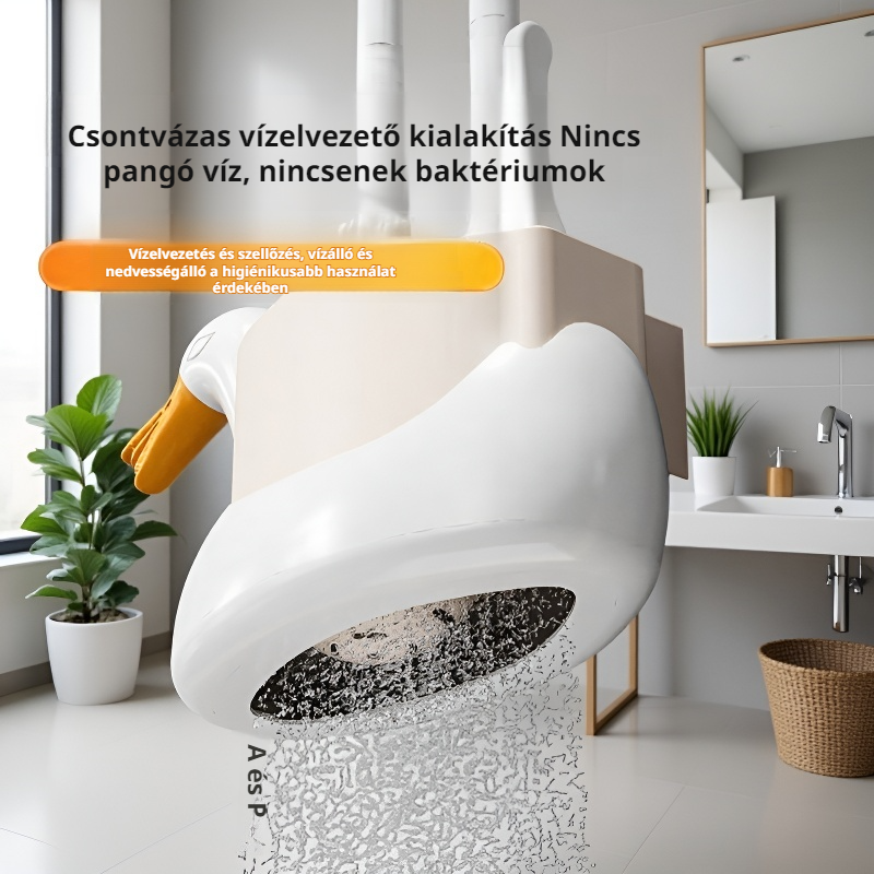 Fehér Hattyú 3 az 1-ben WC-kefe Fali WC-kefe Készlet