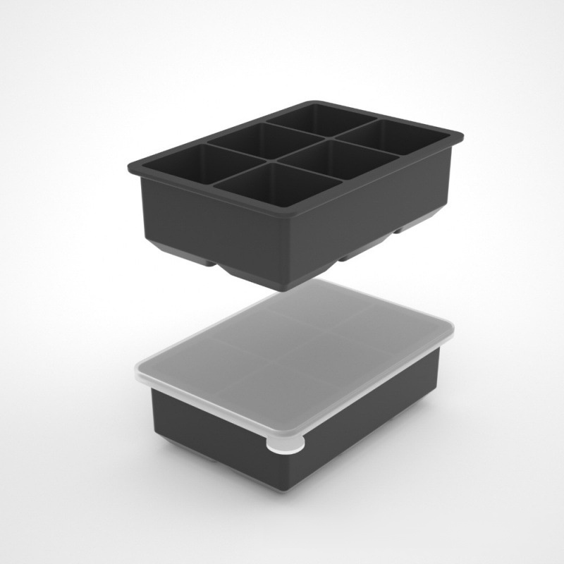 Household 4-Grid Ice Cube Tray with Lid